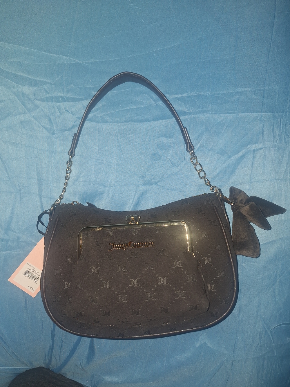 Juicy Couture Chocolate Sugar And Spice Shoulder Bag with Gold Accent and Bow